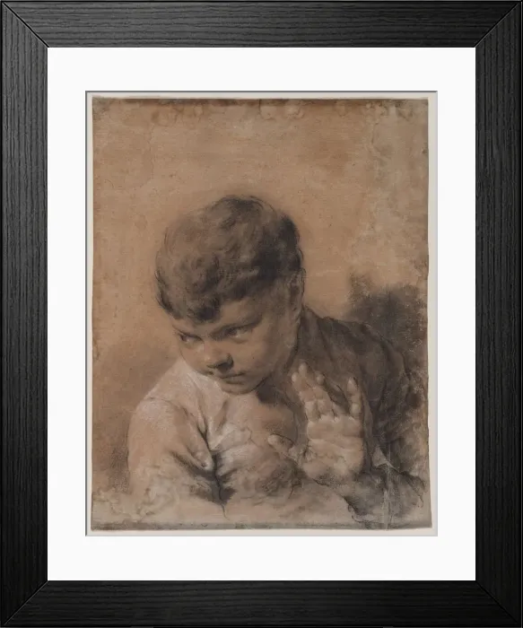 Framed Print : A Portrait of the Artists Son Giacomo, c. 1735. Creator: Giovanni Battista Piazzetta (Italian Framed Print : A Portrait of the Artists Son Giacomo, c. 1735. Creator: Giovanni Battista Piazzetta (Italian