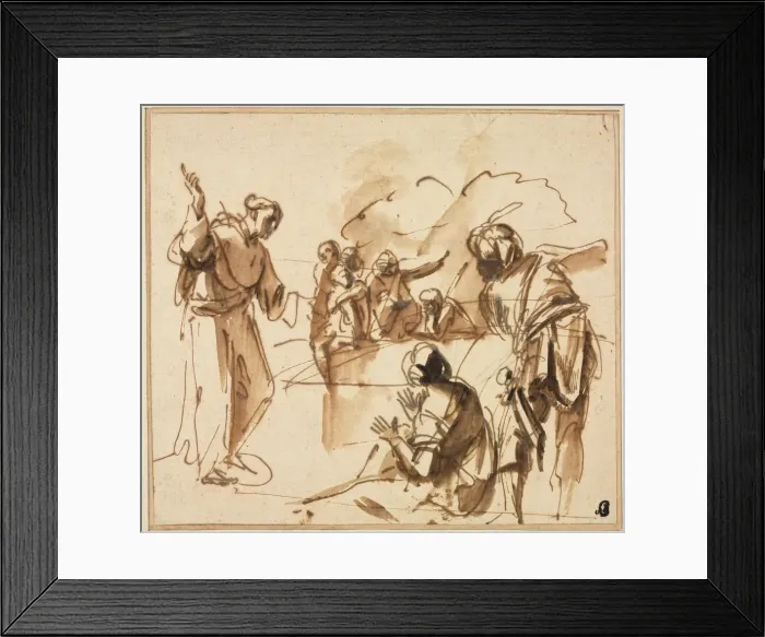 Framed Print : A Monk Preaching, mid 17th century?. Creator: Pier Francesco Mola (Italian, 1612-1666) Framed Print : A Monk Preaching, mid 17th century?. Creator: Pier Francesco Mola (Italian, 1612-1666)