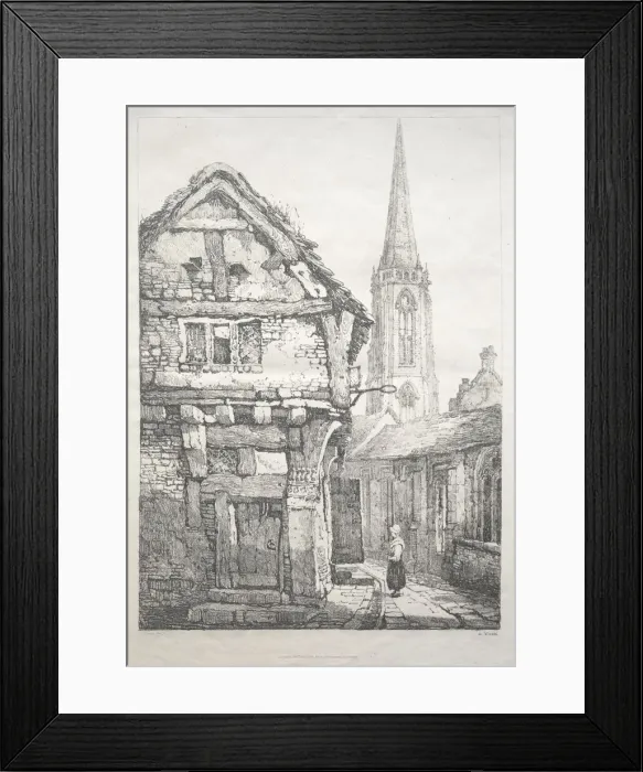 Framed Print : A Series of Ancient Buildings and Rural Cottages in the North of England: At York, Street Framed Print : A Series of Ancient Buildings and Rural Cottages in the North of England: At York, Street