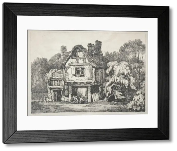 Framed Print : A Series of Ancient Buildings and Rural Cottages in the North of England: Near Ashbourn, 1821 Framed Print : A Series of Ancient Buildings and Rural Cottages in the North of England: Near Ashbourn, 1821