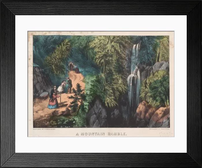Framed Print : A Mountain Ramble, c. 1872-74. Creator: James Merritt Ives (American, 1824-1895) Framed Print : A Mountain Ramble, c. 1872-74. Creator: James Merritt Ives (American, 1824-1895)