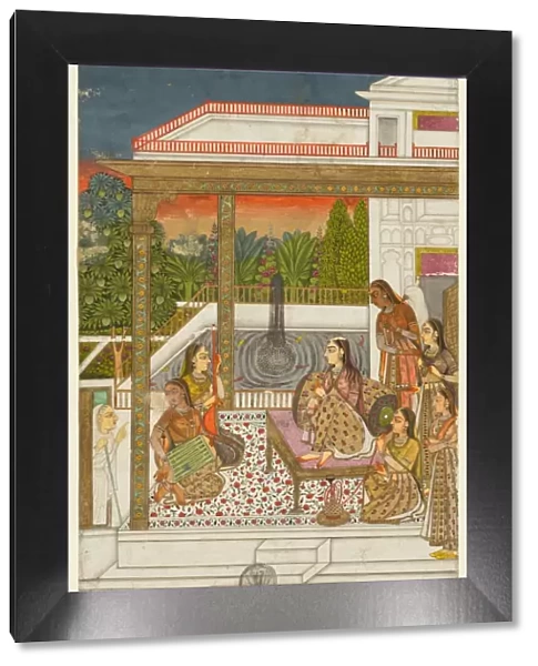 A princess with attendants on a terrace, c. 1720-1730. Creator: Unknown