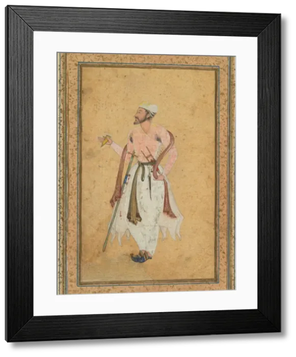 Framed Print : A Mughal courtier, c. 1575; border added probably 1700s. Creator: Unknown Framed Print : A Mughal courtier, c. 1575; border added probably 1700s. Creator: Unknown