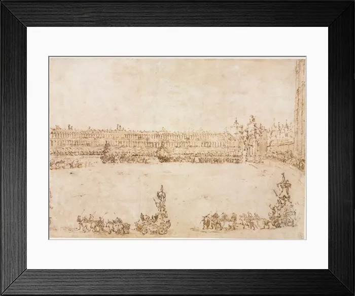 Framed Print : A Procession of Triumphal Cars in the Piazza San Marco, Venice, Celebrating the Visit Framed Print : A Procession of Triumphal Cars in the Piazza San Marco, Venice, Celebrating the Visit