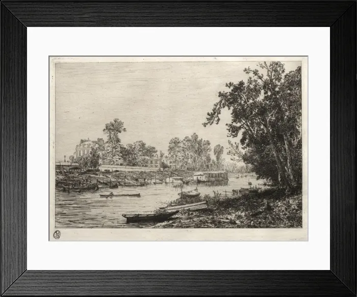 Framed Print : A Neuilly (bras de Seine avec laboir). Creator: Maxime Lalanne (French, 1827-1886) Framed Print : A Neuilly (bras de Seine avec laboir). Creator: Maxime Lalanne (French, 1827-1886)