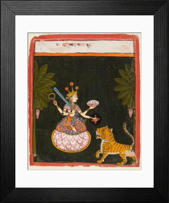 Framed Print : A page from a Devi series, c. 1660. Creator: Unknown