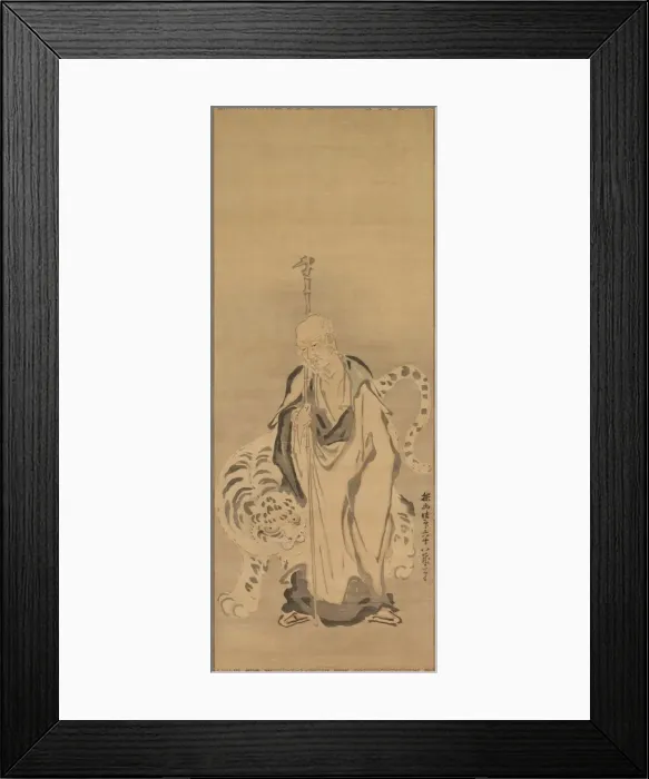 Framed Print : A Sage with Tiger, 17th century. Creator: Kano Tan?y? (Japanese, 1602-1674) Framed Print : A Sage with Tiger, 17th century. Creator: Kano Tan?y? (Japanese, 1602-1674)