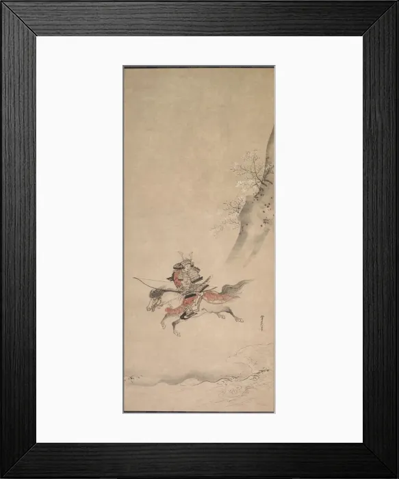Framed Print : A Samurai on Horseback, 17th century. Creator: Kusumi Morikage (Japanese, c. 1620-c Framed Print : A Samurai on Horseback, 17th century. Creator: Kusumi Morikage (Japanese, c. 1620-c