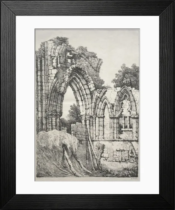 Framed Print : A Series of Ancient Buildings and Rural Cottages in the North of England: At York, Ruins, 1821 Framed Print : A Series of Ancient Buildings and Rural Cottages in the North of England: At York, Ruins, 1821