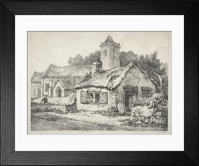 Framed Print : A Series of Ancient Buildings and Rural Cottages in the North of England: Ayton, 1821 Framed Print : A Series of Ancient Buildings and Rural Cottages in the North of England: Ayton, 1821