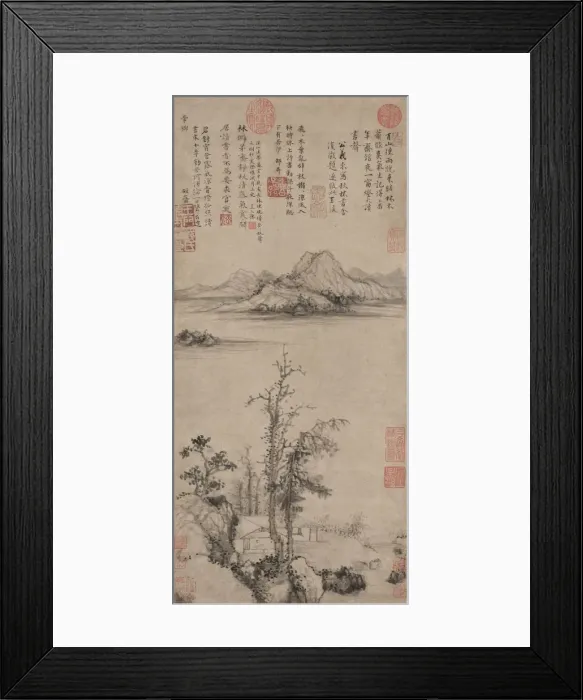 Framed Print : A Scholars Retreat amid Autumn Trees, Ming dynasty (1368-1644). Creator: Wang Fu (Chinese Framed Print : A Scholars Retreat amid Autumn Trees, Ming dynasty (1368-1644). Creator: Wang Fu (Chinese