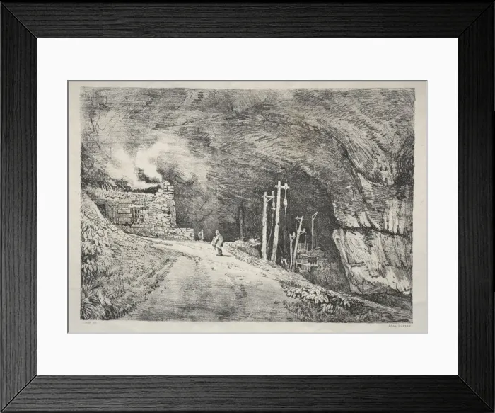 Framed Print : A Series of Ancient Buildings and Rural Cottages in the North of England: Peak Cavern, 1821 Framed Print : A Series of Ancient Buildings and Rural Cottages in the North of England: Peak Cavern, 1821