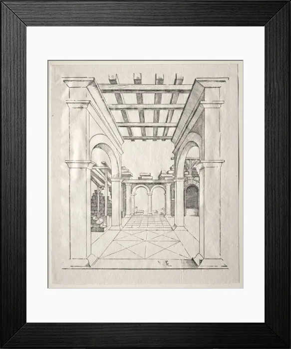Framed Print : A Portico. Creator: Erhard Schon (German, c. 1491-1542) Framed Print : A Portico. Creator: Erhard Schon (German, c. 1491-1542)