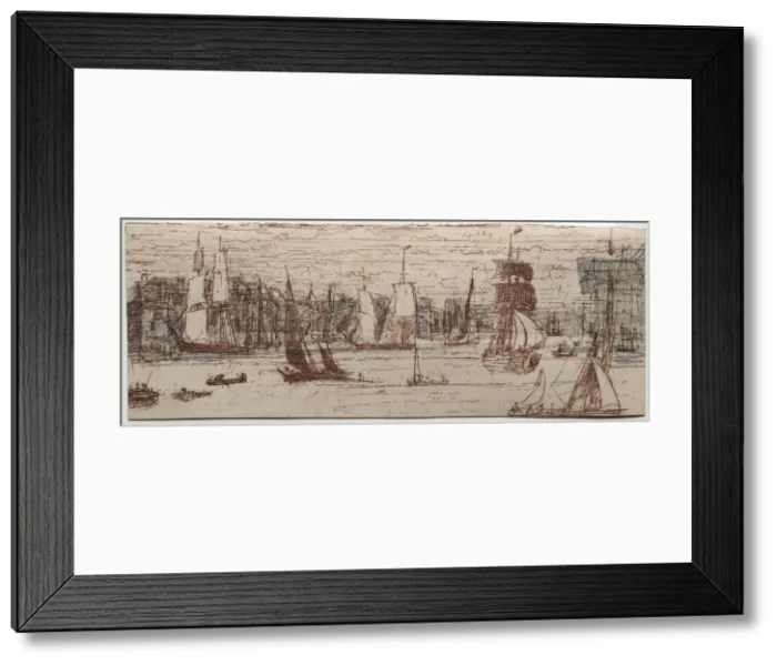 Framed Print : A Sketch Off Greenwich. Creator: Francis Seymour Haden (British, 1818-1910) Framed Print : A Sketch Off Greenwich. Creator: Francis Seymour Haden (British, 1818-1910)