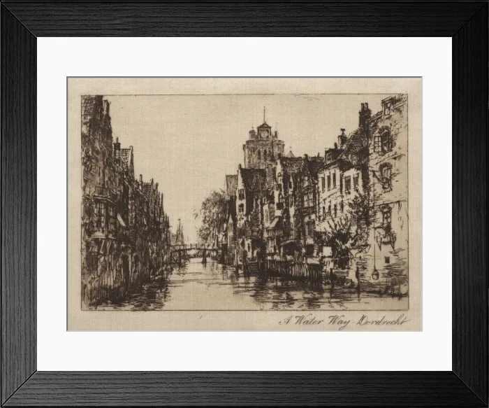 Framed Print : A Waterway, Dordrecht, 1885. Creator: Charles A. Vanderhoof (American, 1928) Framed Print : A Waterway, Dordrecht, 1885. Creator: Charles A. Vanderhoof (American, 1928)