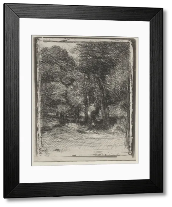 Framed Print : A Souvenir of the Bas-Breau, original impression 1858, printed in 1921. Creator Framed Print : A Souvenir of the Bas-Breau, original impression 1858, printed in 1921. Creator