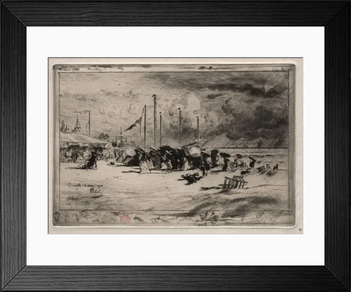 Framed Print : A Squall at Trouville, 1874. Creator: Felix Hilaire Buhot (French, 1847-1898) Framed Print : A Squall at Trouville, 1874. Creator: Felix Hilaire Buhot (French, 1847-1898)