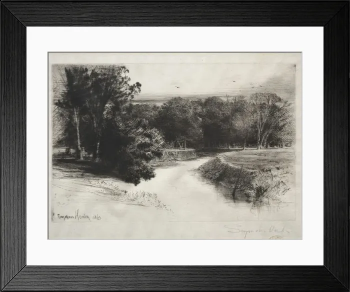 Framed Print : A Sunset in Ireland, 1863. Creator: Francis Seymour Haden (British, 1818-1910) Framed Print : A Sunset in Ireland, 1863. Creator: Francis Seymour Haden (British, 1818-1910)