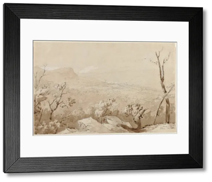 Framed Print : A View from Bald Mountain, Orange County, N. Y. 1843. Creator: Jasper F. Cropsey (American Framed Print : A View from Bald Mountain, Orange County, N. Y. 1843. Creator: Jasper F. Cropsey (American