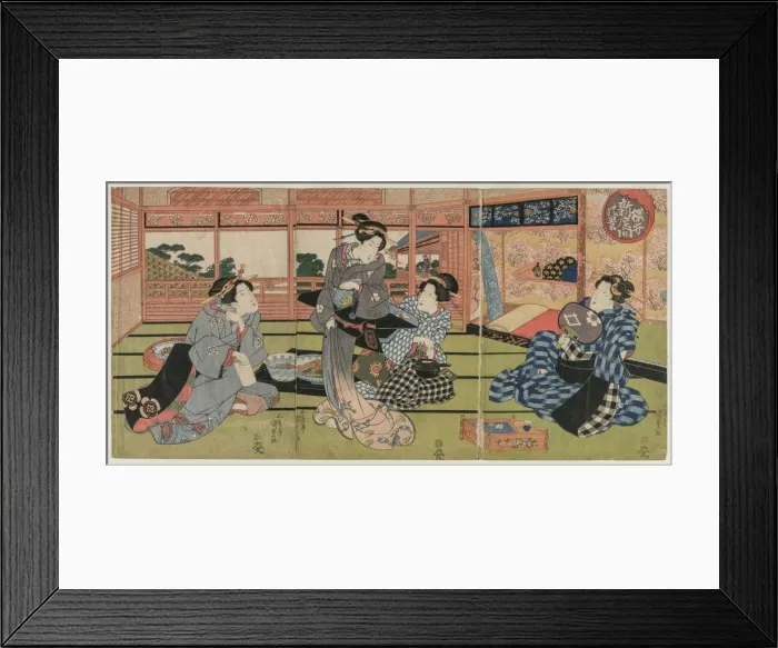Framed Print : A View of the Large New Room at Sakurai, early or mid 1830s. Creator: Utagawa Kunisada (Japanese Framed Print : A View of the Large New Room at Sakurai, early or mid 1830s. Creator: Utagawa Kunisada (Japanese