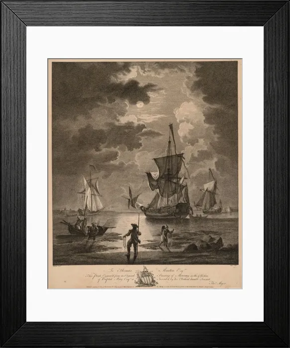 Framed Print : A View of the Sea by Moonlight. Creator: Thomas Major (British, 1714-1799) Framed Print : A View of the Sea by Moonlight. Creator: Thomas Major (British, 1714-1799)
