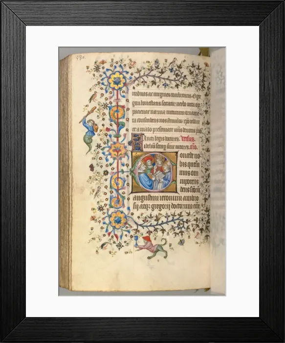 Framed Print : Hours of Charles the Noble, King of Navarre (1361-1425), fol. 284v, Four Doctors of the Church, c