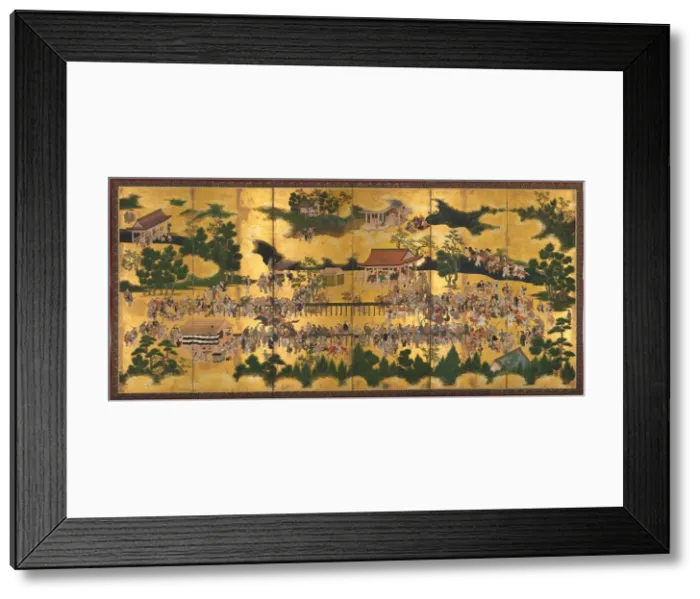Framed Print : Horse Race at the Kamo Shrine, 1615-50. Creator: Tosa School (Japanese) Framed Print : Horse Race at the Kamo Shrine, 1615-50. Creator: Tosa School (Japanese)