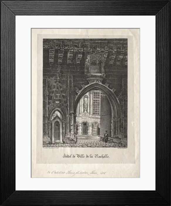 Framed Print : Hotel da Ville de la Rochelle, France. Creator: Alois Senefelder (German, 1771-1834) Framed Print : Hotel da Ville de la Rochelle, France. Creator: Alois Senefelder (German, 1771-1834)