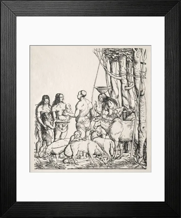 Framed Print : Hottentots with herd. Creator: Hans Burgkmair (German, 1473-1531) Framed Print : Hottentots with herd. Creator: Hans Burgkmair (German, 1473-1531)