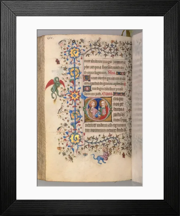 Framed Print : Hours of Charles the Noble, King of Navarre (1361-1425), fol. 269v, SS. Simon and Judas, c Framed Print : Hours of Charles the Noble, King of Navarre (1361-1425), fol. 269v, SS. Simon and Judas, c