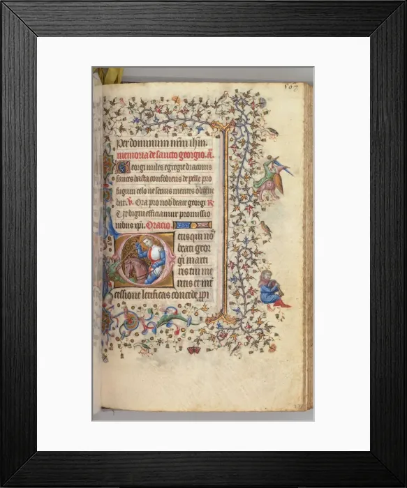 Framed Print : Hours of Charles the Noble, King of Navarre (1361-1425), fol. 278r, St. George, c Framed Print : Hours of Charles the Noble, King of Navarre (1361-1425), fol. 278r, St. George, c