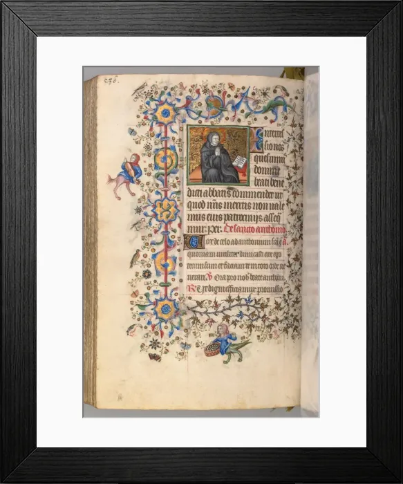 Framed Print : Hours of Charles the Noble, King of Navarre (1361-1425), fol. 287vr, St. Benoit, c Framed Print : Hours of Charles the Noble, King of Navarre (1361-1425), fol. 287vr, St. Benoit, c