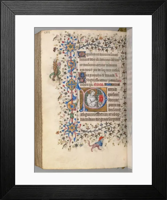 Framed Print : Hours of Charles the Noble, King of Navarre (1361-1425), fol. 288v, St. Hervard (?), c Framed Print : Hours of Charles the Noble, King of Navarre (1361-1425), fol. 288v, St. Hervard (?), c