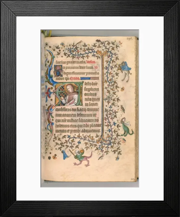Framed Print : Hours of Charles the Noble, King of Navarre (1361-1425), fol. 292r, St. Fiacre, c Framed Print : Hours of Charles the Noble, King of Navarre (1361-1425), fol. 292r, St. Fiacre, c