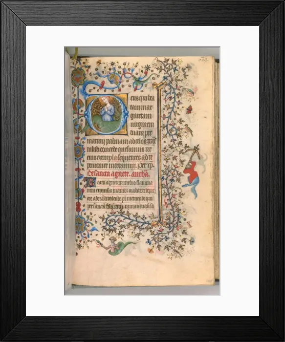 Framed Print : Hours of Charles the Noble, King of Navarre (1361-1425), fol. 299a, St. Margaret, c Framed Print : Hours of Charles the Noble, King of Navarre (1361-1425), fol. 299a, St. Margaret, c