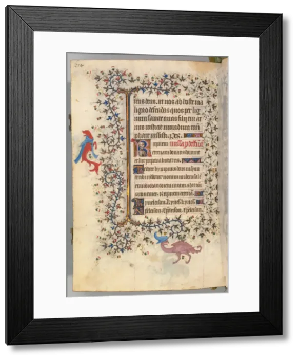 Framed Print : Hours of Charles the Noble, King of Navarre (1361-1425), fol. 321v, Bust of Death, c Framed Print : Hours of Charles the Noble, King of Navarre (1361-1425), fol. 321v, Bust of Death, c