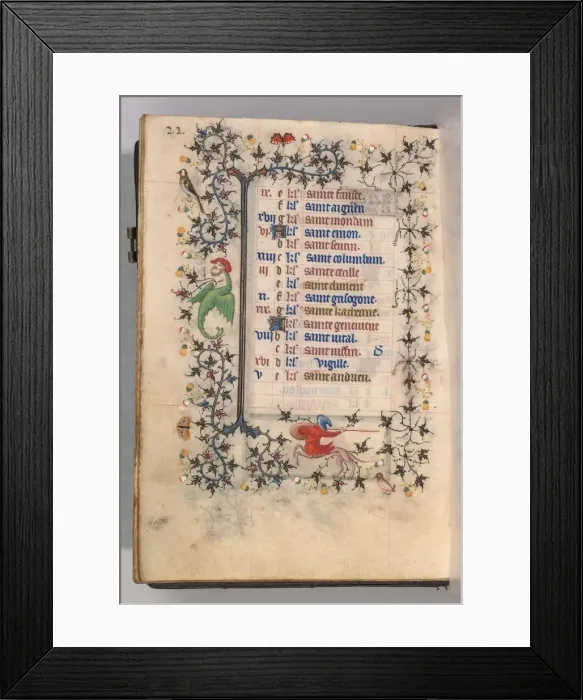 Framed Print : Hours of Charles the Noble, King of Navarre (1361-1425): fol. 11v, November, c. 1405 Framed Print : Hours of Charles the Noble, King of Navarre (1361-1425): fol. 11v, November, c. 1405