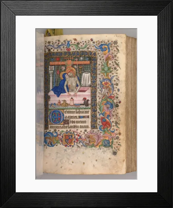 Framed Print : Hours of Charles the Noble, King of Navarre (1361-1425): fol. 128r, Man of Sorrows, c Framed Print : Hours of Charles the Noble, King of Navarre (1361-1425): fol. 128r, Man of Sorrows, c
