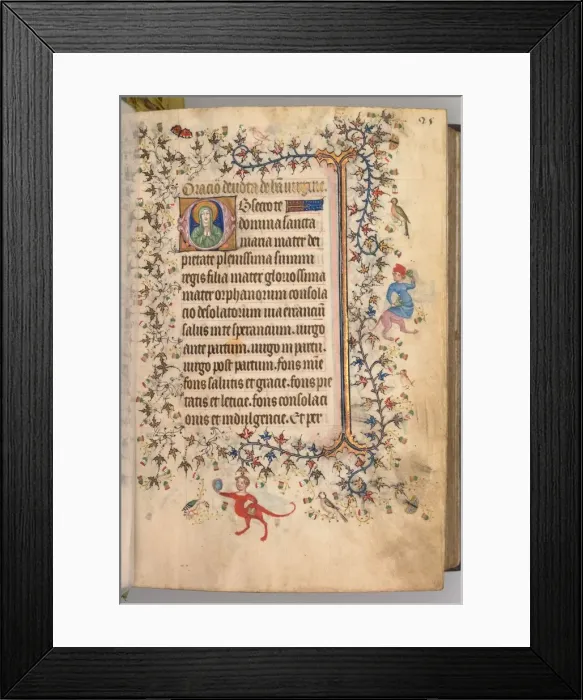 Framed Print : Hours of Charles the Noble, King of Navarre (1361-1425): fol. 13r, Text, c. 1405. Creator Framed Print : Hours of Charles the Noble, King of Navarre (1361-1425): fol. 13r, Text, c. 1405. Creator