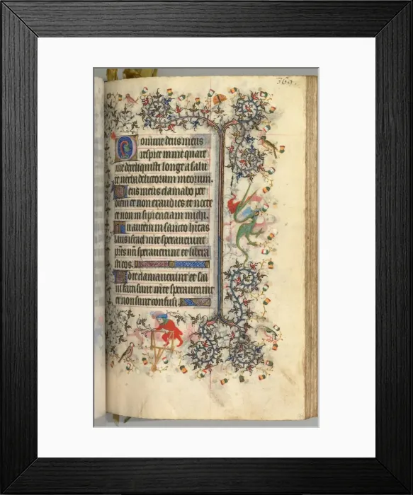Framed Print : Hours of Charles the Noble, King of Navarre (1361-1425): fol. 180r, Text, c. 1405 Framed Print : Hours of Charles the Noble, King of Navarre (1361-1425): fol. 180r, Text, c. 1405