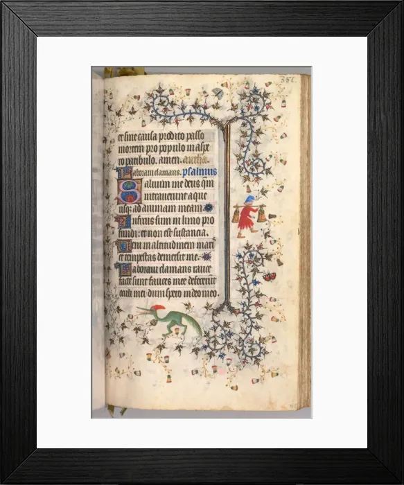 Framed Print : Hours of Charles the Noble, King of Navarre (1361-1425): fol. 186r, Text, c. 1405 Framed Print : Hours of Charles the Noble, King of Navarre (1361-1425): fol. 186r, Text, c. 1405