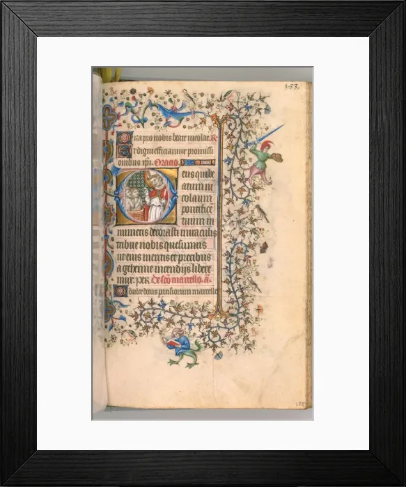 Framed Print : Hours of Charles the Noble, King of Navarre (1361-1425), fol. 2865r, St. Nicholas, c Framed Print : Hours of Charles the Noble, King of Navarre (1361-1425), fol. 2865r, St. Nicholas, c