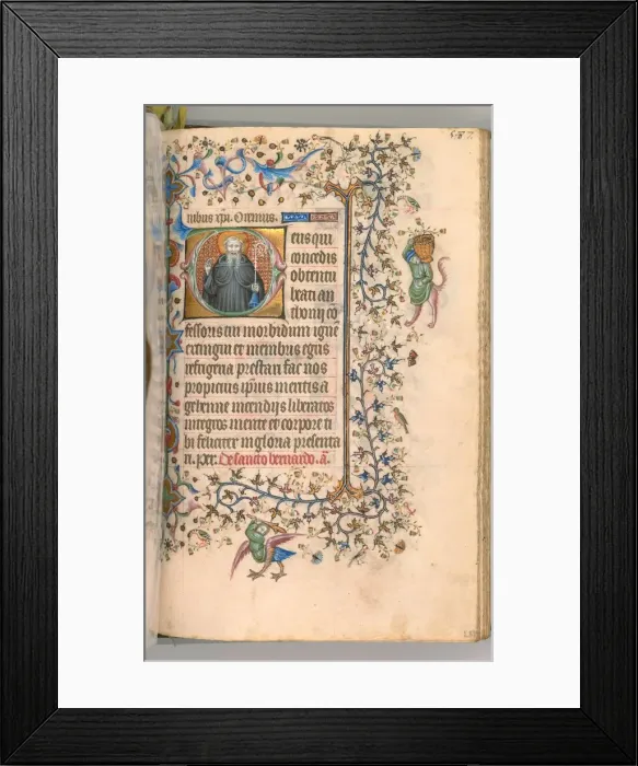 Framed Print : Hours of Charles the Noble, King of Navarre (1361-1425), fol. 288r, St. Anthony, c Framed Print : Hours of Charles the Noble, King of Navarre (1361-1425), fol. 288r, St. Anthony, c