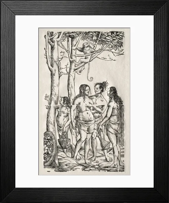 Framed Print : Hottentots with herd. Creator: Hans Burgkmair (German, 1473-1531) Framed Print : Hottentots with herd. Creator: Hans Burgkmair (German, 1473-1531)