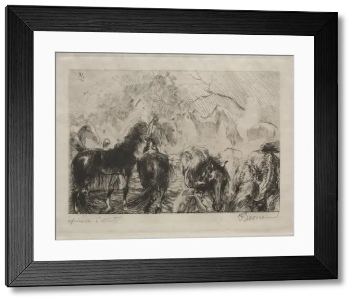 Framed Print : Horse Market in Algiers, 1898. Creator: Albert Besnard (French, 1849-1934) Framed Print : Horse Market in Algiers, 1898. Creator: Albert Besnard (French, 1849-1934)