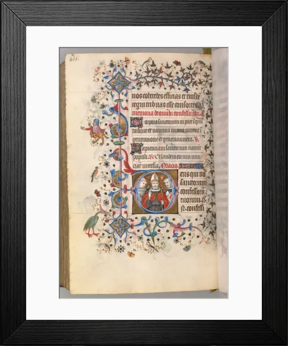 Framed Print : Hours of Charles the Noble, King of Navarre (1361-1425), fol. 294v, The Confessors, c Framed Print : Hours of Charles the Noble, King of Navarre (1361-1425), fol. 294v, The Confessors, c