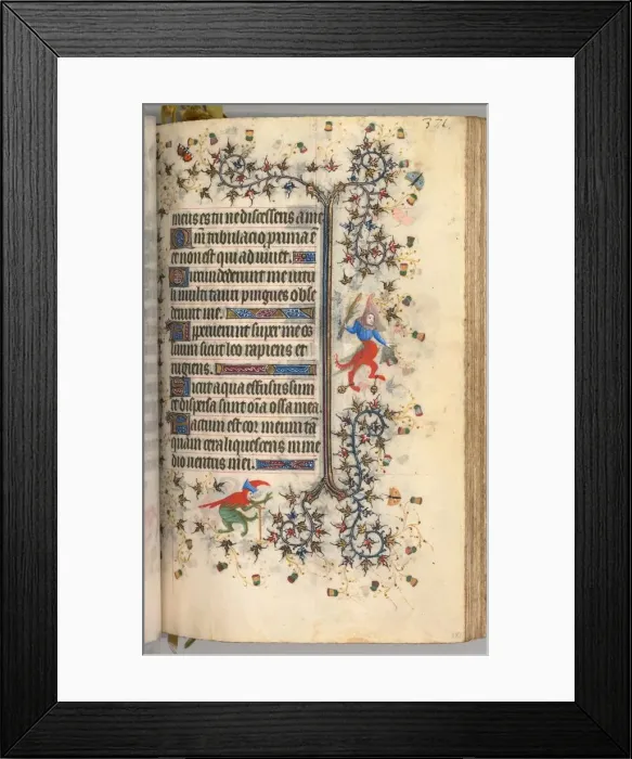 Framed Print : Hours of Charles the Noble, King of Navarre (1361-1425): fol. 181r, Text, c. 1405 Framed Print : Hours of Charles the Noble, King of Navarre (1361-1425): fol. 181r, Text, c. 1405