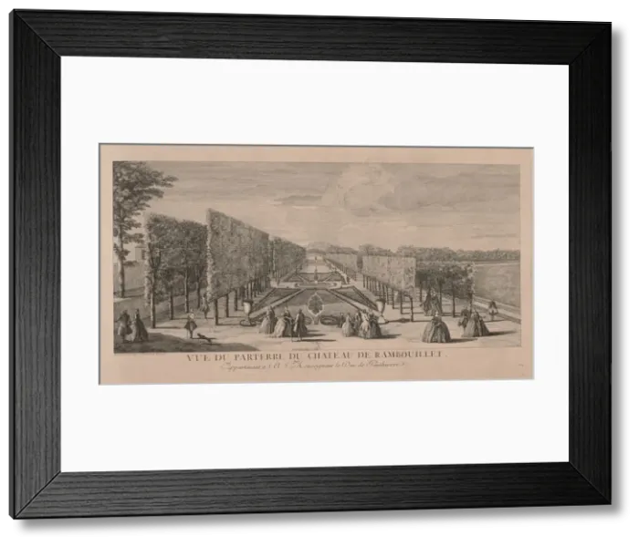 Framed Print : Flower Garden of Chateau Rambouillet. Creator: Jacques Rigaud (French, 1681-1754) Framed Print : Flower Garden of Chateau Rambouillet. Creator: Jacques Rigaud (French, 1681-1754)