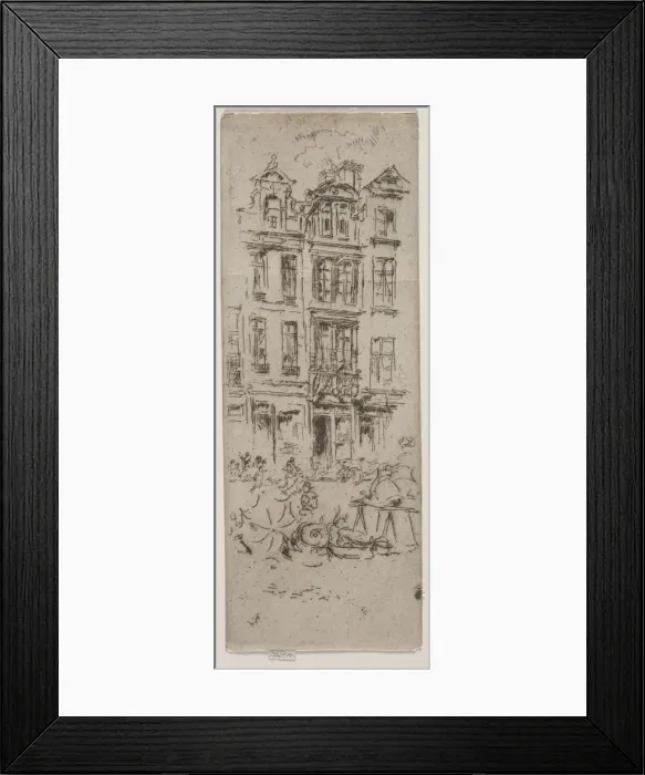 Framed Print : Flower Market, Brussels. Creator: James McNeill Whistler (American, 1834-1903) Framed Print : Flower Market, Brussels. Creator: James McNeill Whistler (American, 1834-1903)