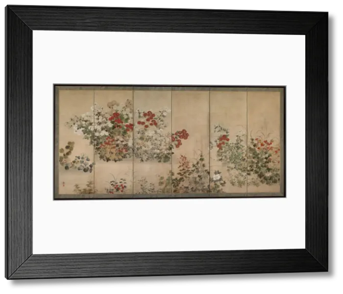 Framed Print : Flowers of the Four Seasons, mid-1600s. Creator: Kitagawa S?setsu (Japanese, active 1639-50) Framed Print : Flowers of the Four Seasons, mid-1600s. Creator: Kitagawa S?setsu (Japanese, active 1639-50)